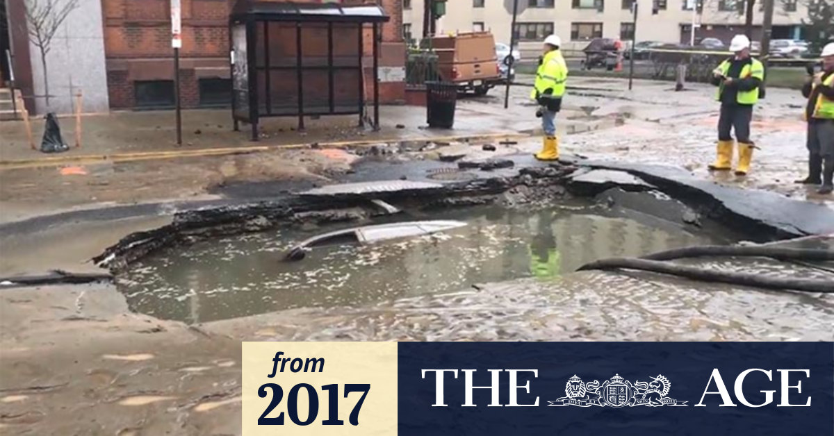 Video Sinkhole swallows car in New Jersey